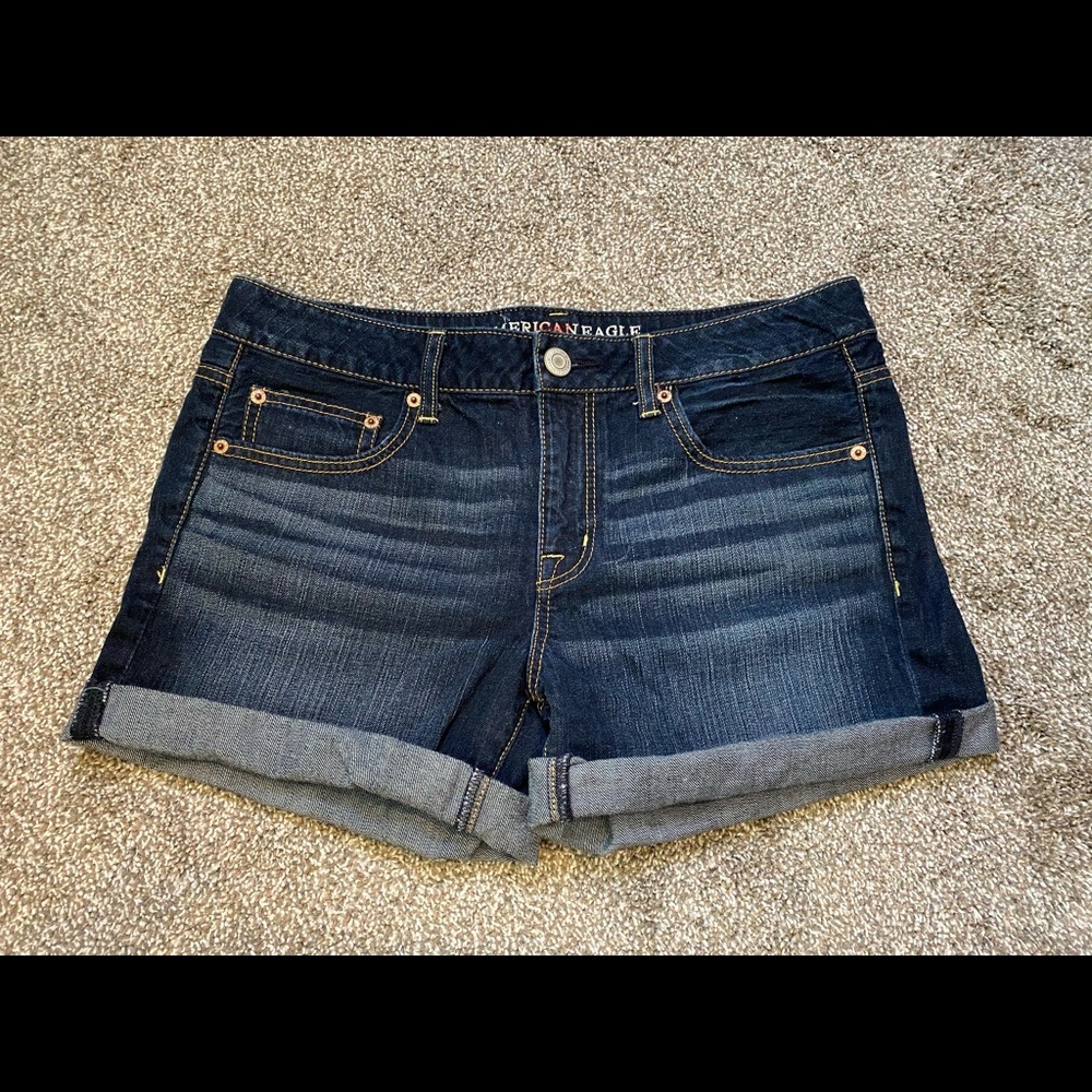American Eagle Jean Distressed Cuffed Shorts - Picture 1 of 6